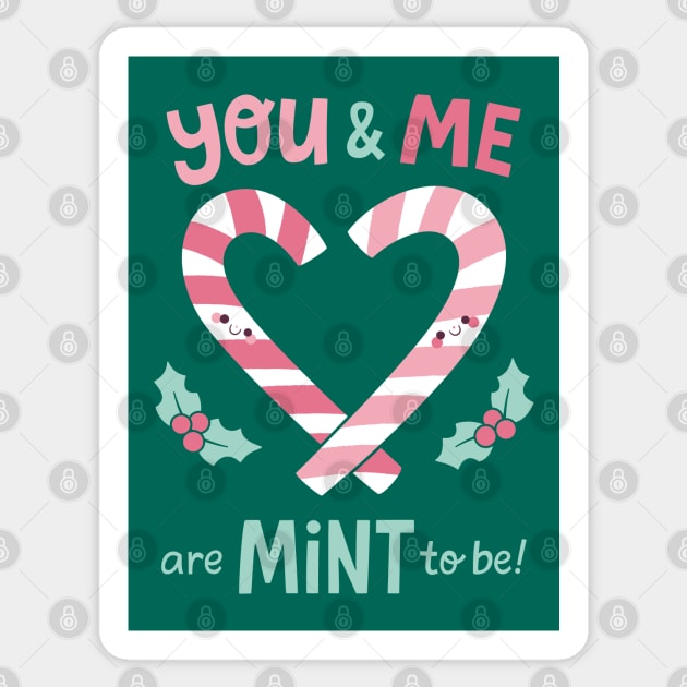 Mint To Be Christmas Candy Canes Sticker by KristyKate